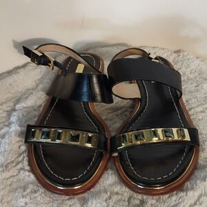 Louis et Cie Leather Gold Woman's Slingback Sandals